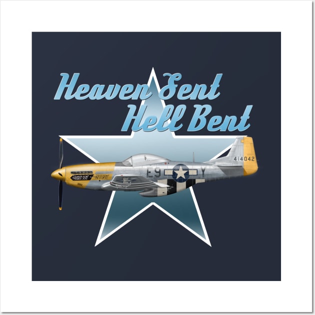 Heaven sent Hell bent P51 Mustang Wall Art by Spyinthesky